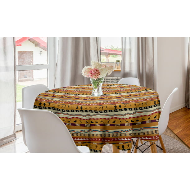 Yellow Polyester Tablecloth Round 58 Tablecloth Home Line Indoors